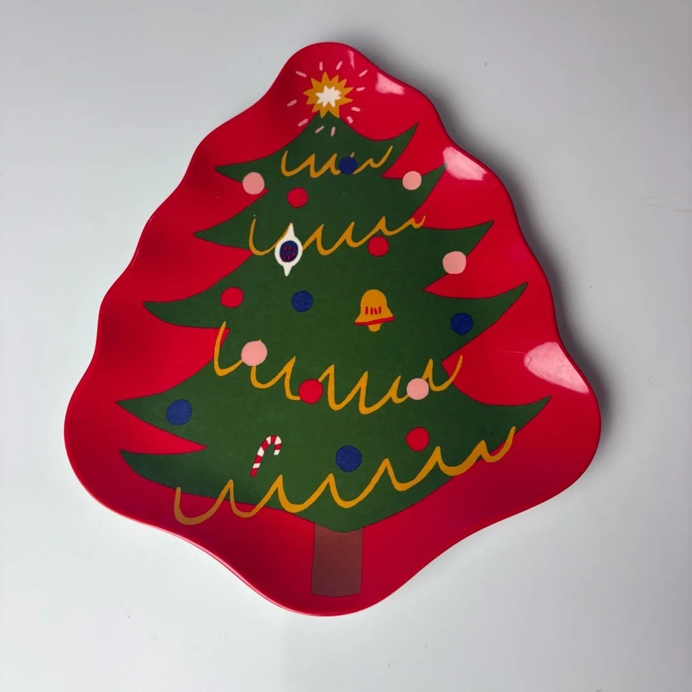 Wondershop melamine christmas holiday polar bear, reindeer and tree plate set